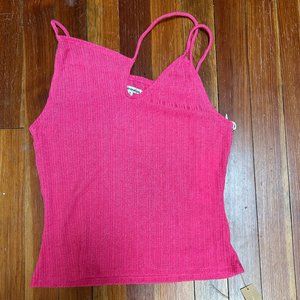 Hot Pink Lurex Reformation Cutout Tank, Sz M